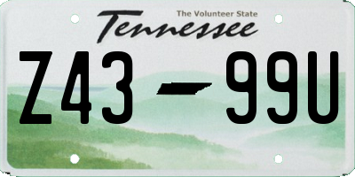 TN license plate Z4399U