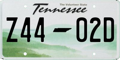 TN license plate Z4402D