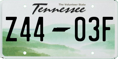 TN license plate Z4403F