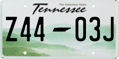 TN license plate Z4403J