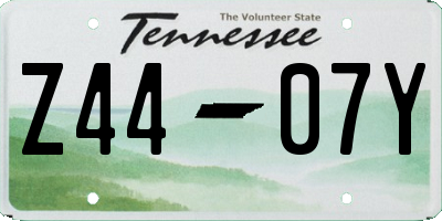 TN license plate Z4407Y