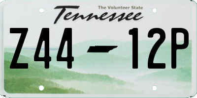 TN license plate Z4412P