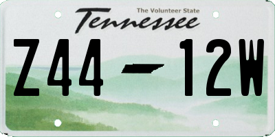 TN license plate Z4412W