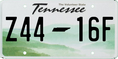 TN license plate Z4416F