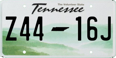 TN license plate Z4416J