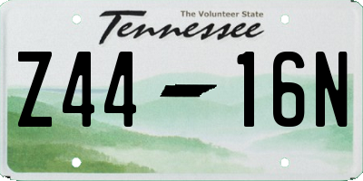 TN license plate Z4416N