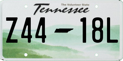 TN license plate Z4418L
