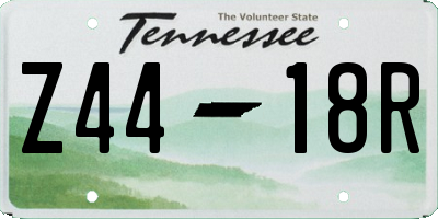 TN license plate Z4418R