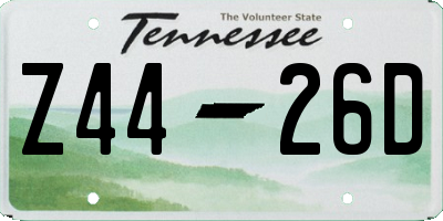 TN license plate Z4426D