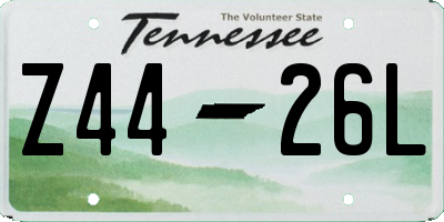 TN license plate Z4426L
