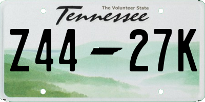 TN license plate Z4427K