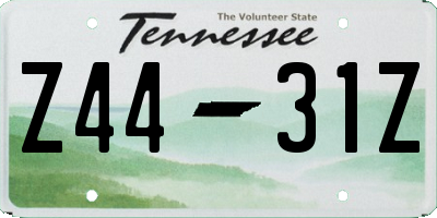 TN license plate Z4431Z