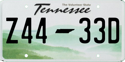 TN license plate Z4433D