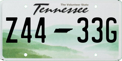 TN license plate Z4433G