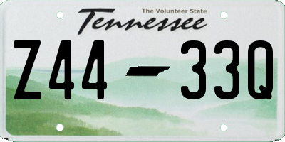 TN license plate Z4433Q