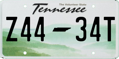 TN license plate Z4434T
