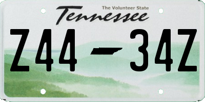 TN license plate Z4434Z