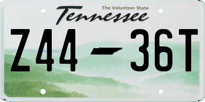 TN license plate Z4436T