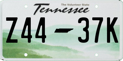 TN license plate Z4437K