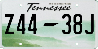 TN license plate Z4438J