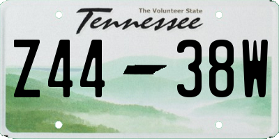 TN license plate Z4438W
