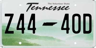 TN license plate Z4440D