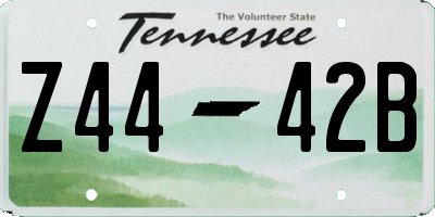 TN license plate Z4442B
