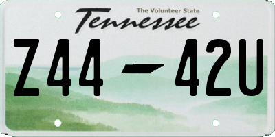 TN license plate Z4442U