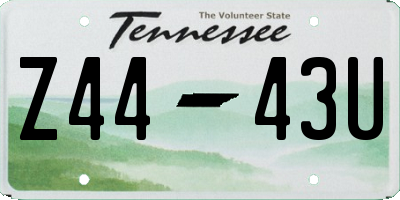 TN license plate Z4443U