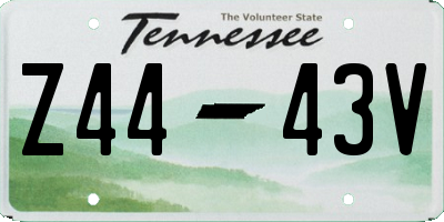 TN license plate Z4443V