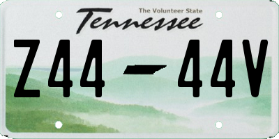 TN license plate Z4444V