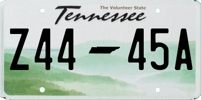 TN license plate Z4445A