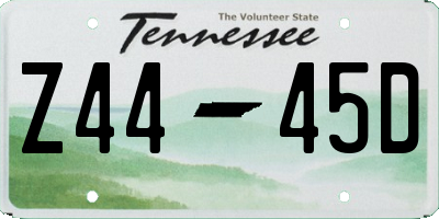 TN license plate Z4445D