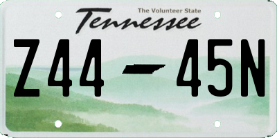 TN license plate Z4445N