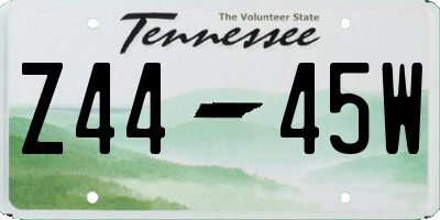 TN license plate Z4445W