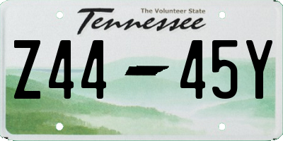 TN license plate Z4445Y