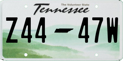 TN license plate Z4447W