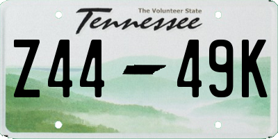 TN license plate Z4449K