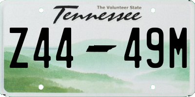 TN license plate Z4449M