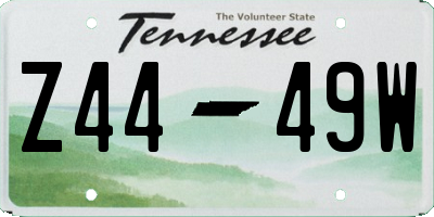 TN license plate Z4449W