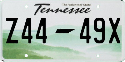 TN license plate Z4449X