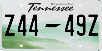 TN license plate Z4449Z