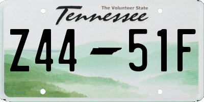 TN license plate Z4451F