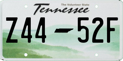 TN license plate Z4452F