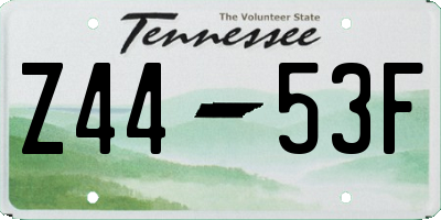 TN license plate Z4453F