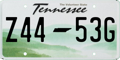 TN license plate Z4453G