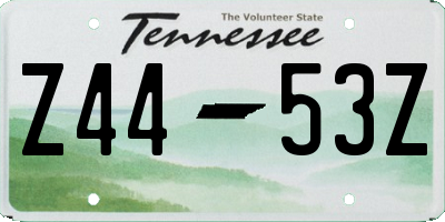 TN license plate Z4453Z