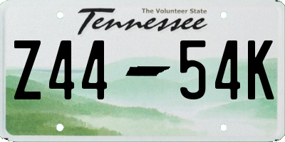TN license plate Z4454K