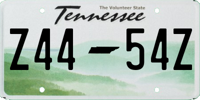 TN license plate Z4454Z
