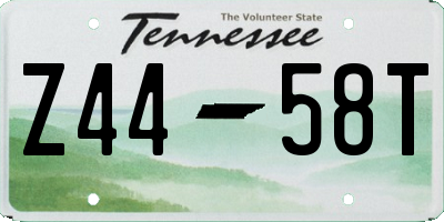 TN license plate Z4458T